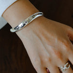 Minimal Scattered Mixed-Cut Zircon Open Cuff Bracelet - floysun