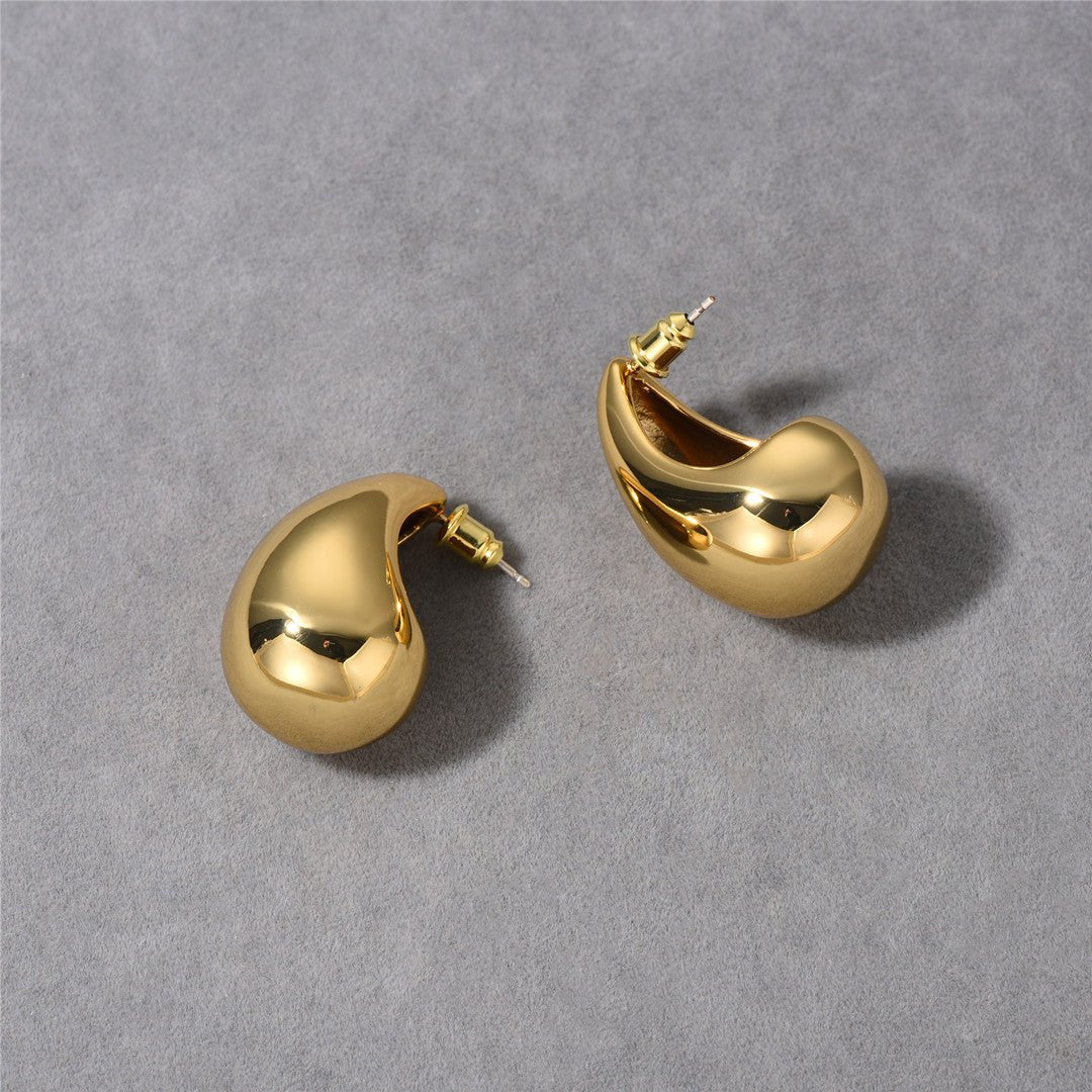 Minimal Sculptural C - Shape Teardrop Stud Earrings - floysun