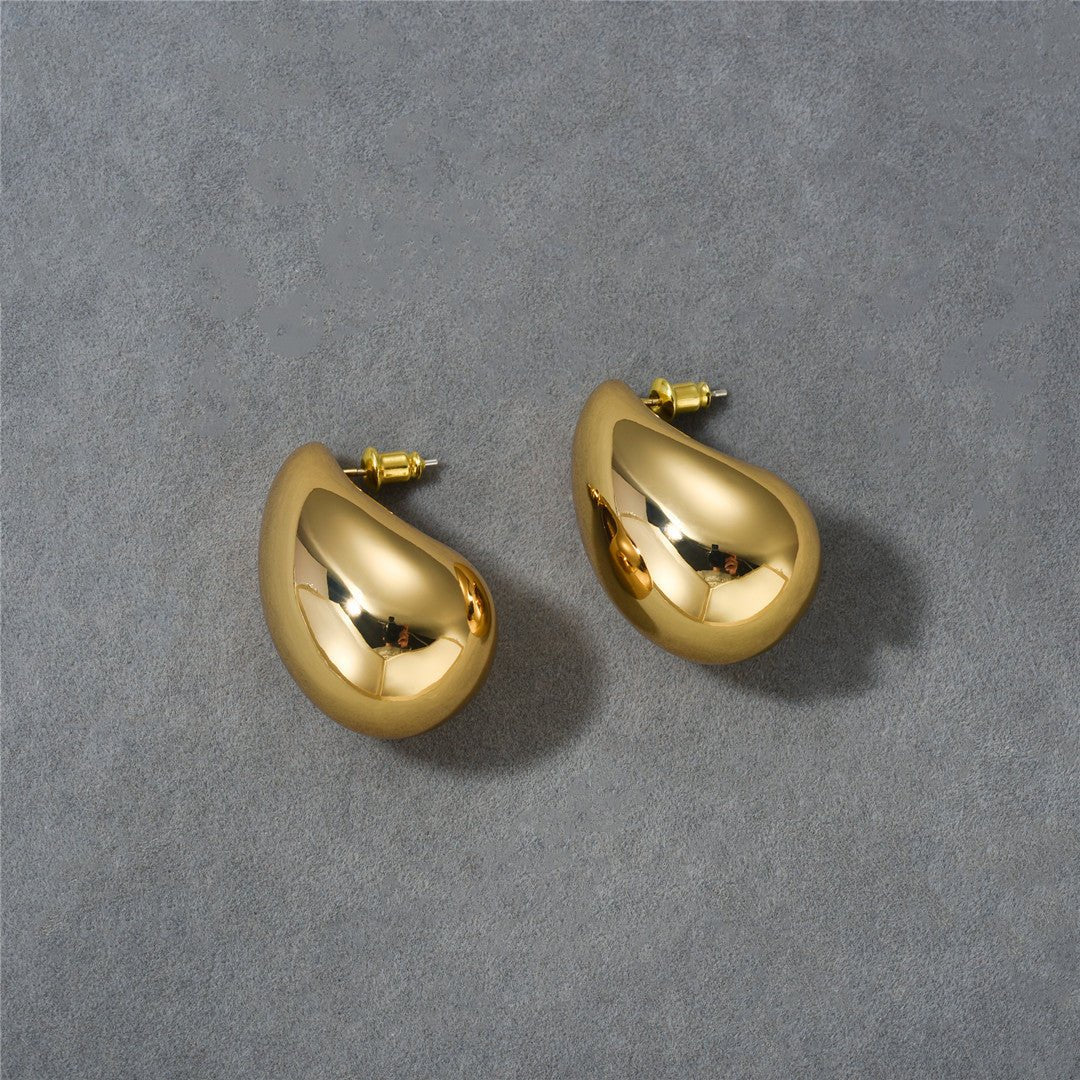 Minimal Sculptural C - Shape Teardrop Stud Earrings - floysun