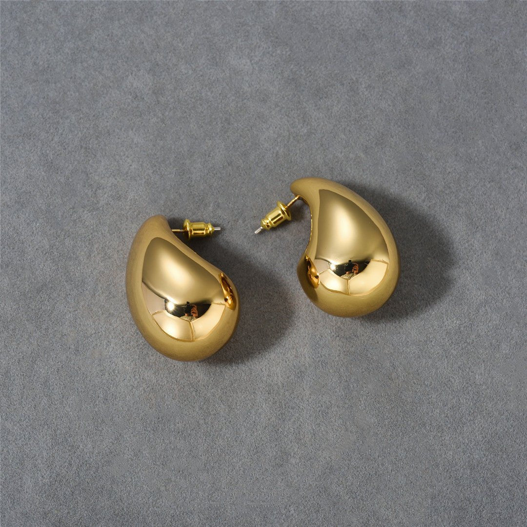 Minimal Sculptural C - Shape Teardrop Stud Earrings - floysun