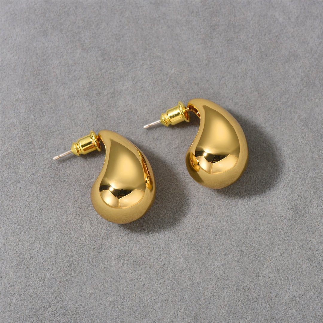 Minimal Sculptural C - Shape Teardrop Stud Earrings - floysun