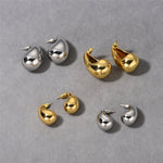 Minimal Sculptural C - Shape Teardrop Stud Earrings - floysun