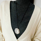 Minimal Silver Comb Pendant Leather Necklace - floysun