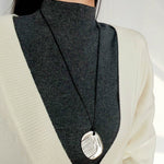Minimal Silver Comb Pendant Leather Necklace - floysun