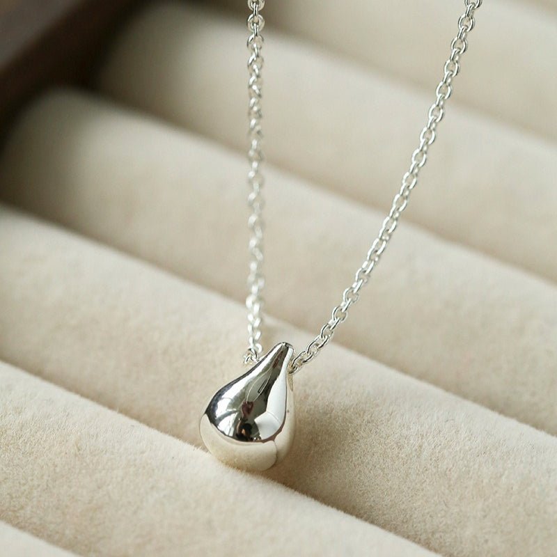 Minimal Solid Teardrop Pendant Chain Necklace - floysun