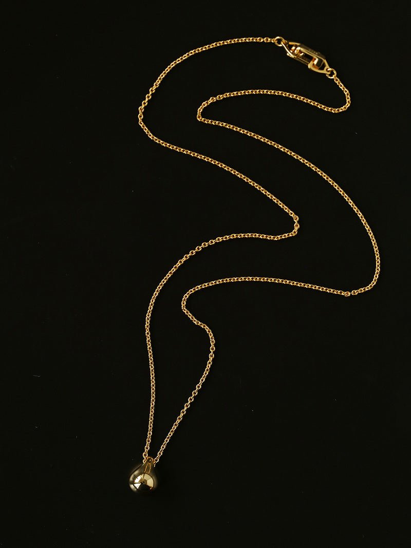 Minimal Solid Teardrop Pendant Chain Necklace - floysun
