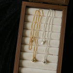 Minimal Solid Teardrop Pendant Chain Necklace - floysun