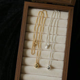 Minimal Solid Teardrop Pendant Chain Necklace - floysun