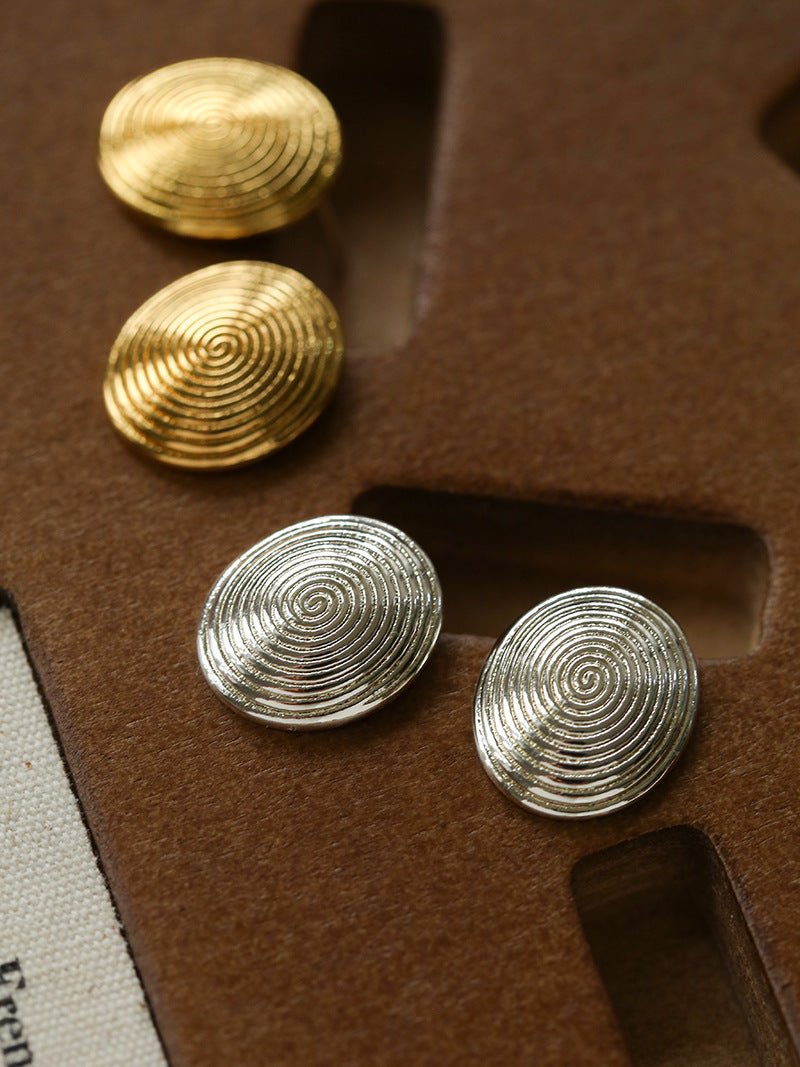 Minimal Spiral Textured Stud Earrings - floysun