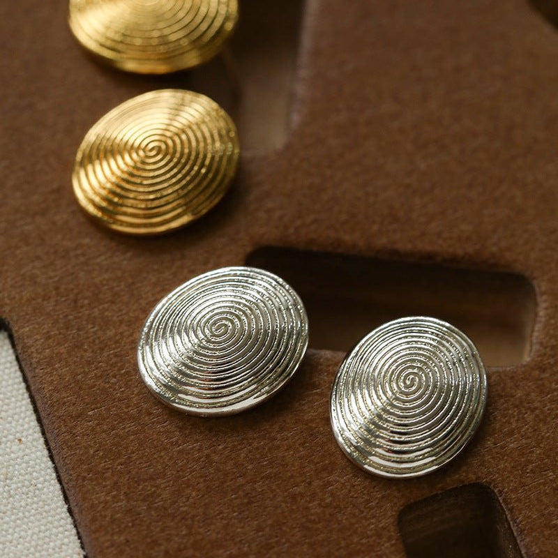 Minimal Spiral Textured Stud Earrings - floysun