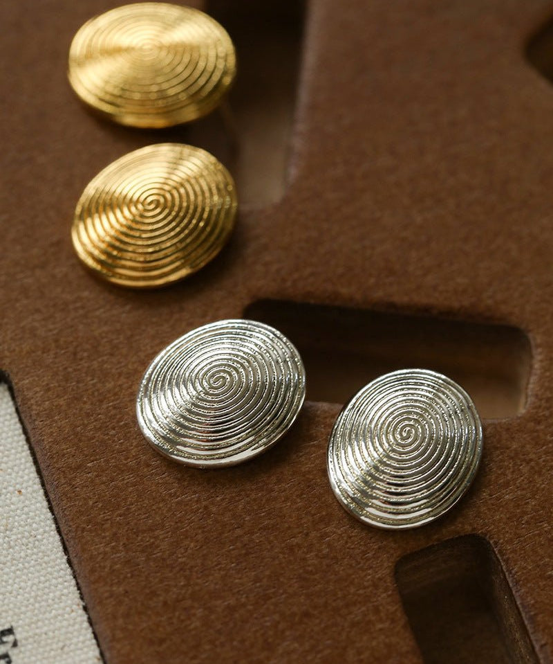 Minimal Spiral Textured Stud Earrings - floysun