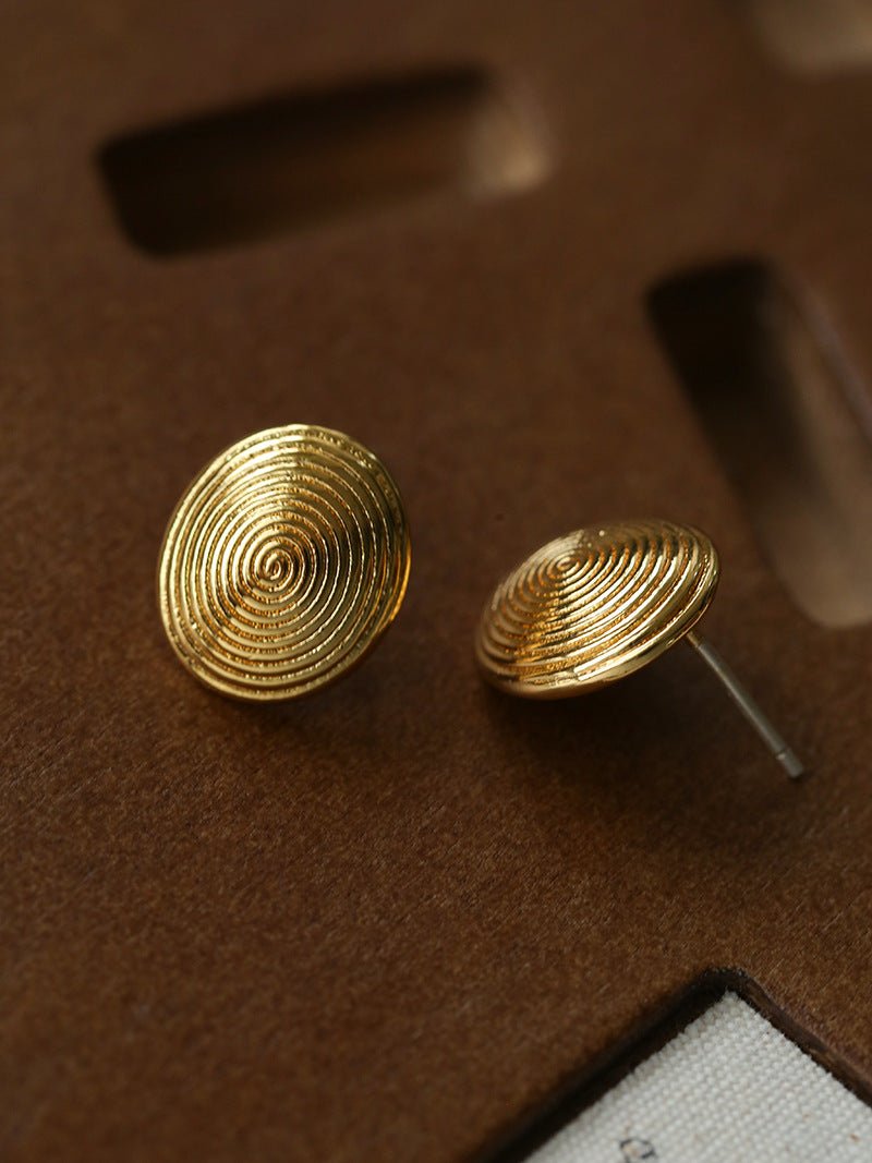 Minimal Spiral Textured Stud Earrings - floysun