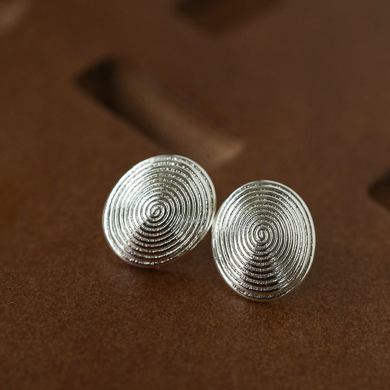 Minimal Spiral Textured Stud Earrings - floysun