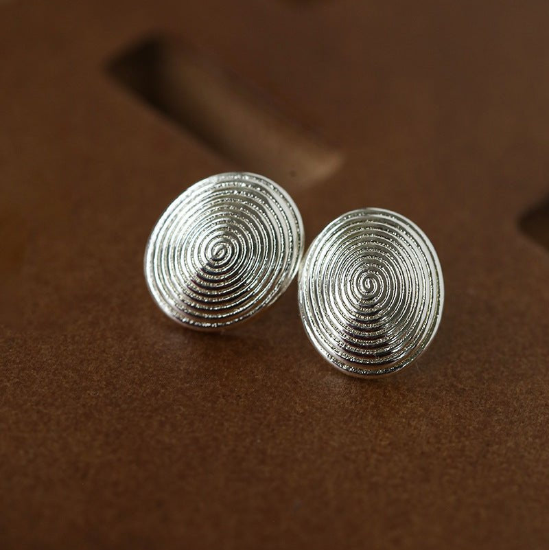 Minimal Spiral Textured Stud Earrings - floysun