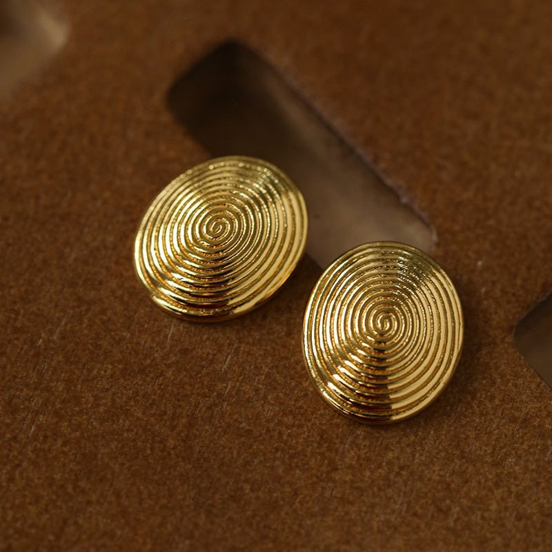 Minimal Spiral Textured Stud Earrings - floysun