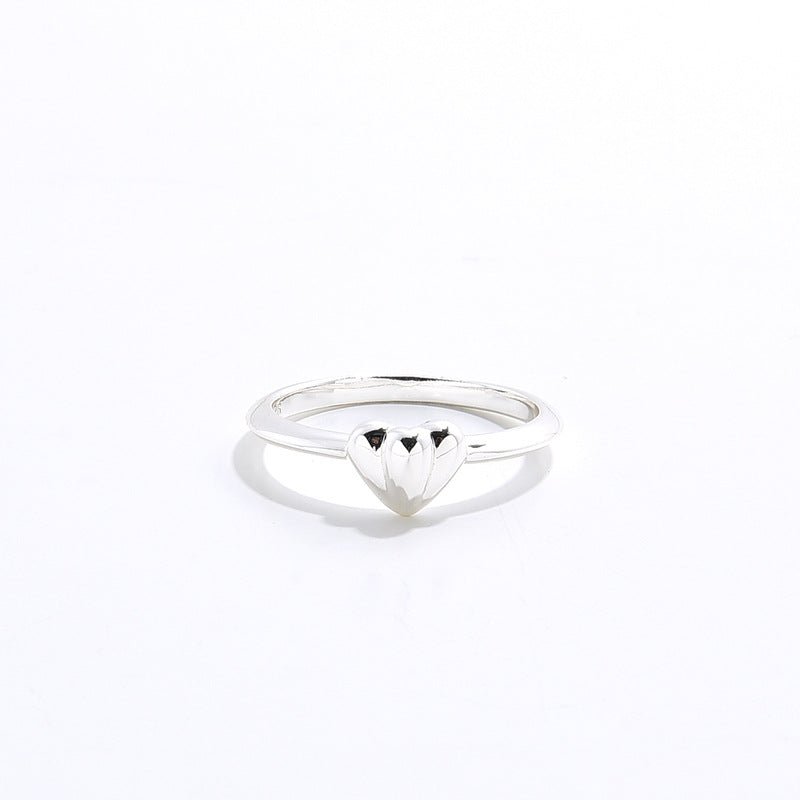 Minimalist 3D Heart Ring - Sterling Silver - floysun