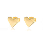 Minimalist 3D Heart Stud Earrings - Sleek 925 Sterling Silver Daily Studs - floysun