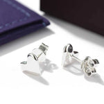 Minimalist 3D Heart Stud Earrings - Sleek 925 Sterling Silver Daily Studs - floysun