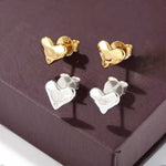 Minimalist 3D Heart Stud Earrings - Sleek 925 Sterling Silver Daily Studs - floysun