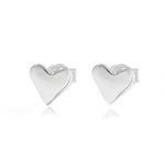 Minimalist 3D Heart Stud Earrings - Sleek 925 Sterling Silver Daily Studs - floysun