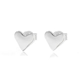 Minimalist 3D Heart Stud Earrings - Sleek 925 Sterling Silver Daily Studs - floysun