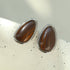 Minimalist 925 Silver Wood Grain Stone Earrings - floysun