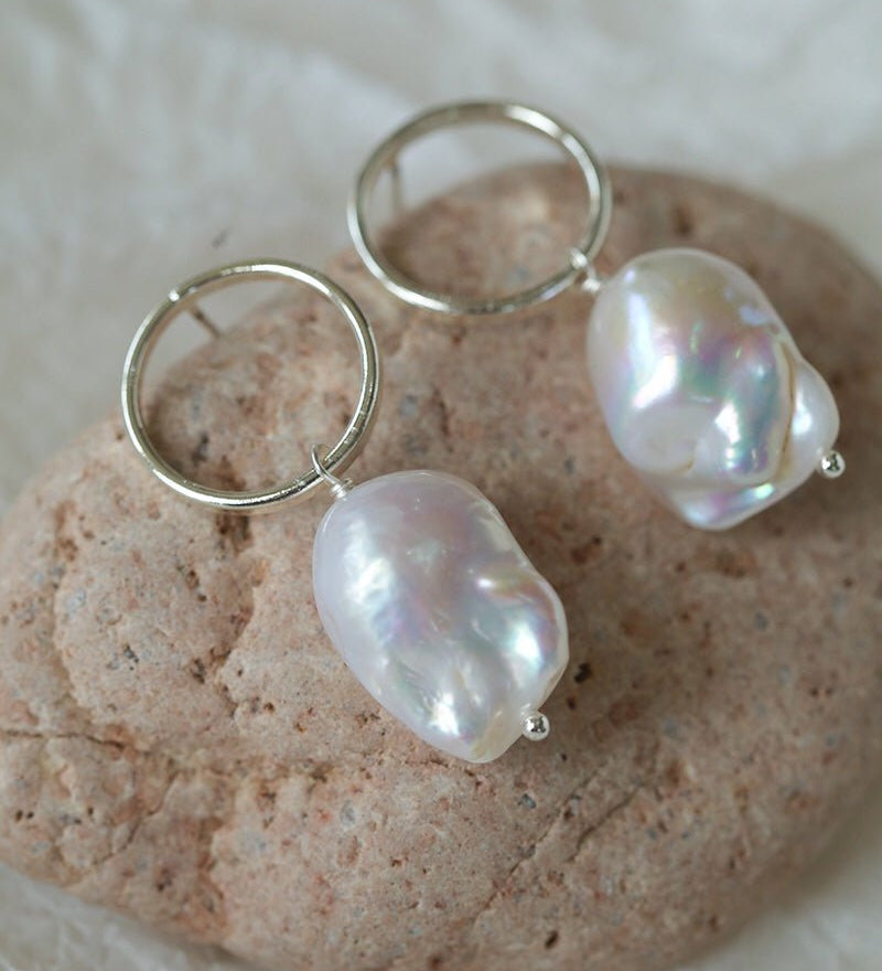Minimalist Baroque Drop Circle Statement Earrings - floysun