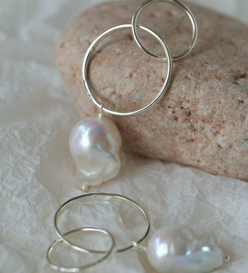 Minimalist Baroque Drop Circle Statement Earrings - floysun