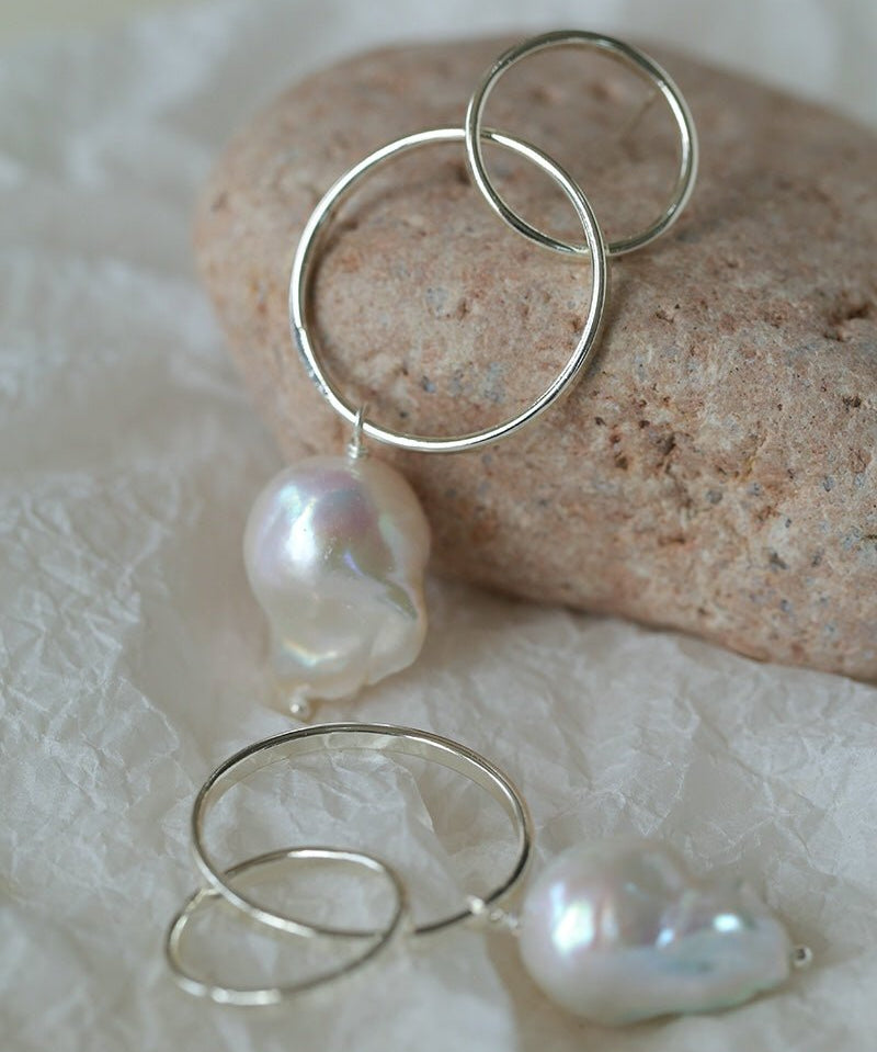 Minimalist Baroque Drop Circle Statement Earrings - floysun