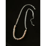 Minimalist Baroque Pearl Silver Chain Necklace - Style A - floysun