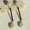 Minimalist Black Glass & Freshwater Pearl Drop Earrings - floysun