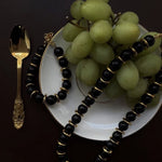 Minimalist Black Onyx & Gold Disc Bracelet - floysun