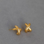 Minimalist Brushed Metal Cross Earrings - floysun