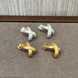 Minimalist Brushed Metal Cross Earrings - floysun