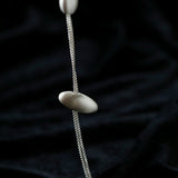 Minimalist Brushed Silver Bead Adjustable Y - Necklace - floysun