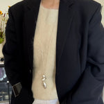 Minimalist Brushed Silver Bead Adjustable Y - Necklace - floysun