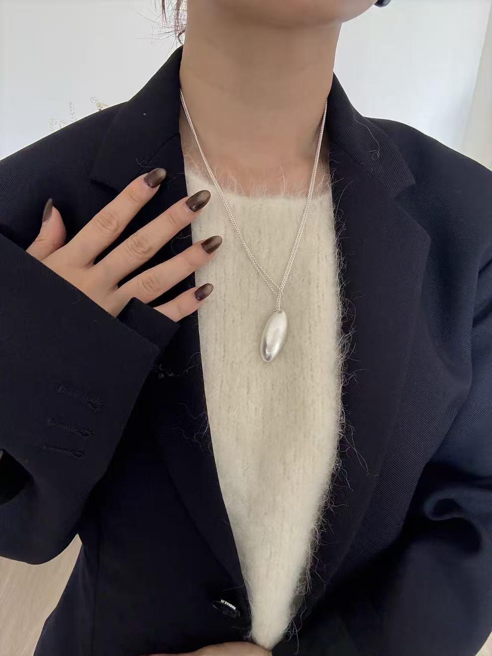 Minimalist Brushed Silver Bead Adjustable Y - Necklace - floysun