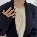 Minimalist Brushed Silver Bead Adjustable Y - Necklace - floysun