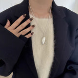 Minimalist Brushed Silver Bead Adjustable Y - Necklace - floysun