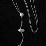 Minimalist Brushed Silver Bead Adjustable Y - Necklace - floysun