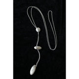Minimalist Brushed Silver Bead Adjustable Y-Necklace - floysun
