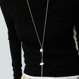 Minimalist Brushed Silver Bead Adjustable Y - Necklace - floysun