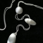 Minimalist Brushed Silver Bead Adjustable Y - Necklace - floysun