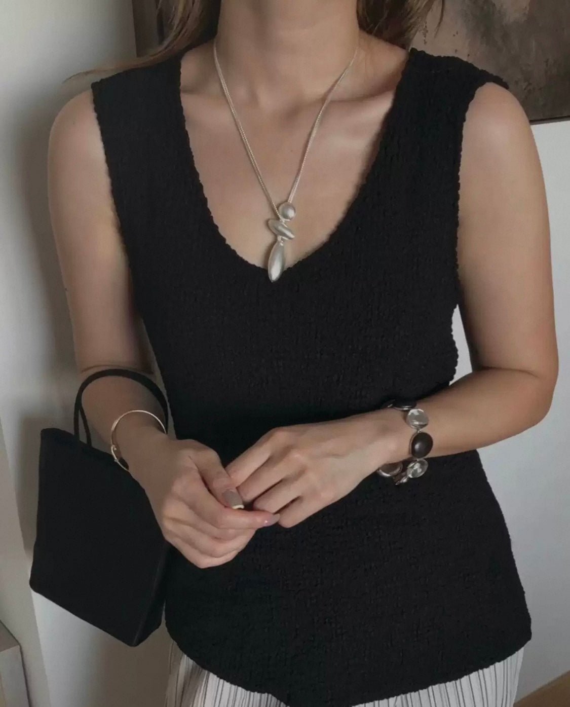 Minimalist Brushed Silver Bead Adjustable Y - Necklace - floysun