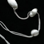 Minimalist Brushed Silver Bead Adjustable Y - Necklace - floysun