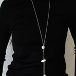 Minimalist Brushed Silver Bead Adjustable Y - Necklace - floysun