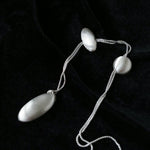 Minimalist Brushed Silver Bead Adjustable Y - Necklace - floysun