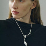 Minimalist Brushed Silver Bead Adjustable Y - Necklace - floysun