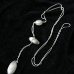 Minimalist Brushed Silver Bead Adjustable Y - Necklace - floysun