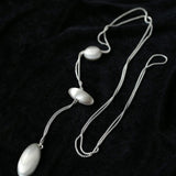 Minimalist Brushed Silver Bead Adjustable Y - Necklace - floysun